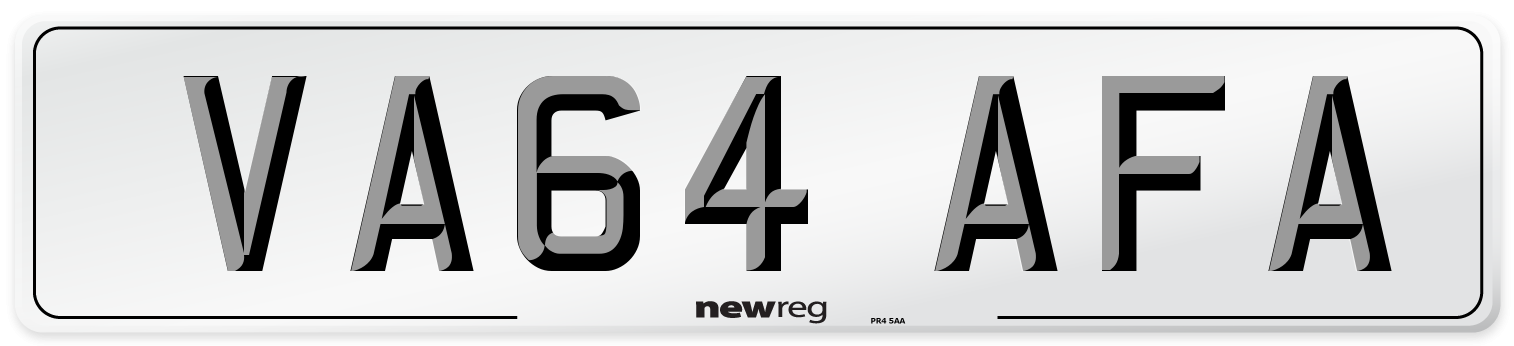 VA64 AFA Number Plate from New Reg